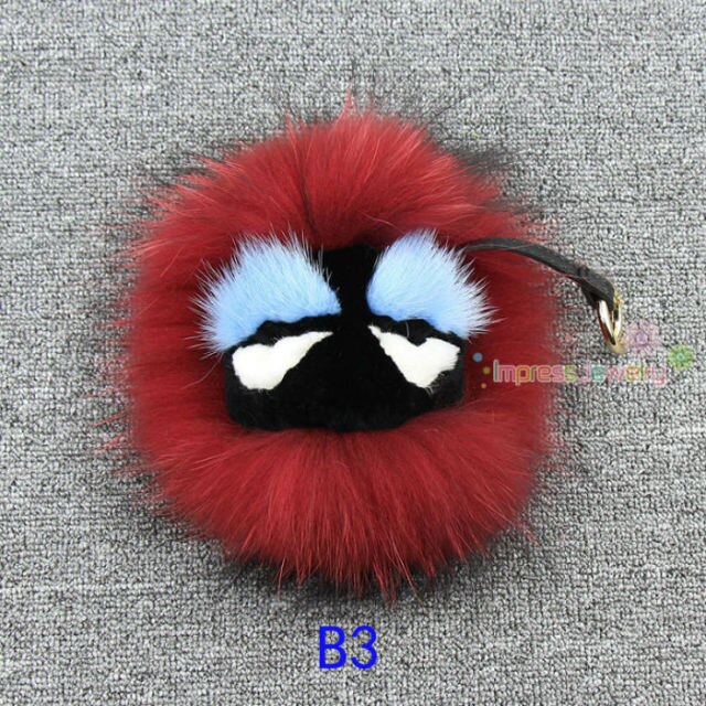 Fluffy Genuine Real Fur Pom Pom Keychain Monster Fur Keyring Key Chain Women Bag Charm Bag Accessories - TheRepublicStudio