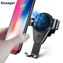Essager 10W Qi Wireless Charger Car Phone Holder For iPhone X 8 Fast Wireless Charging Car Mount Holder For Samsung Galaxy S9 S8 - TheRepublicStudio