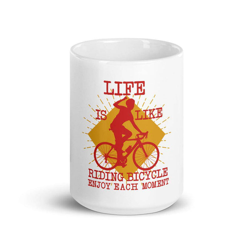 Life is like riding bicycle enjoy every moment mug - TheRepublicStudio